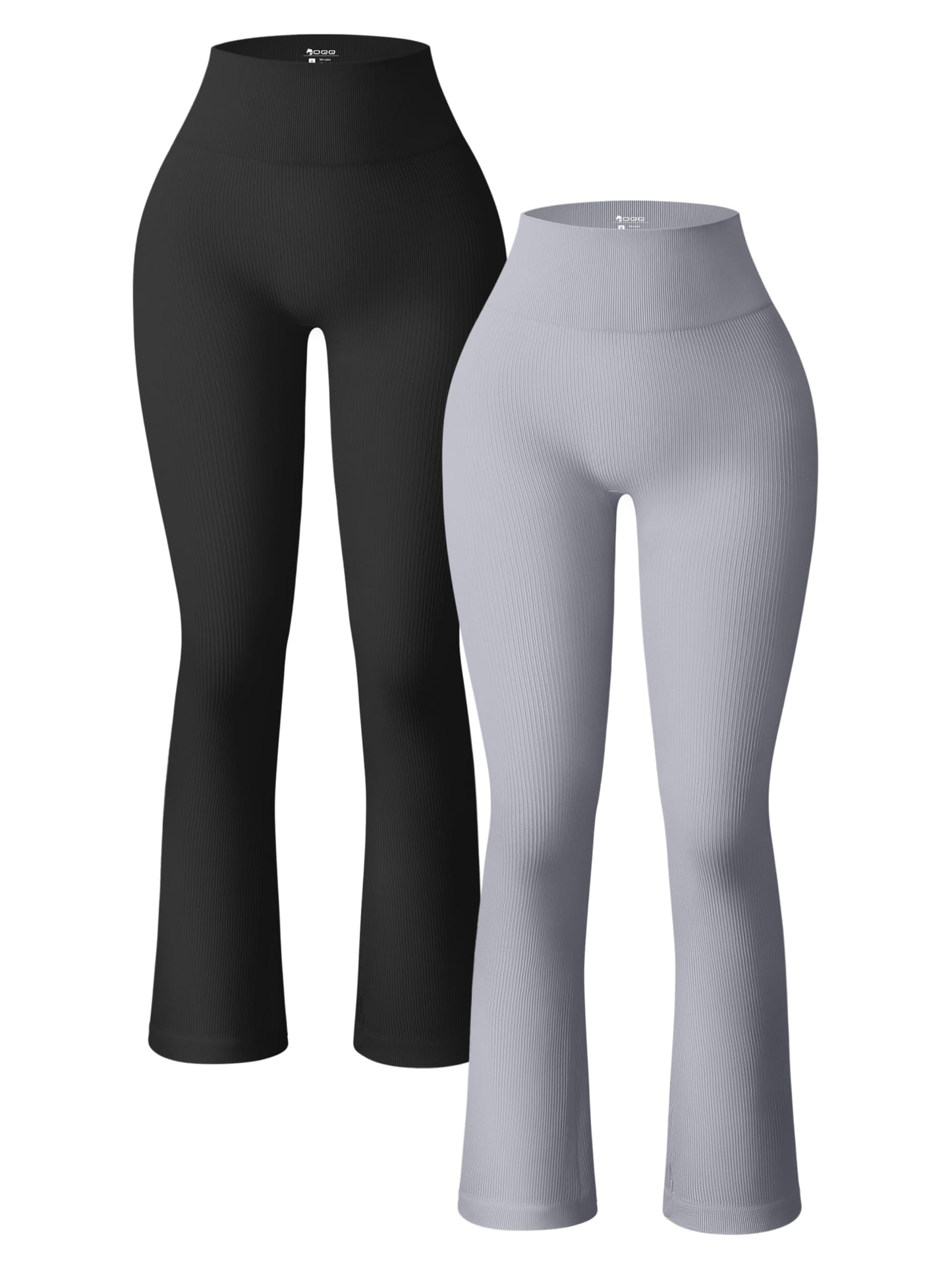 Women's 2 Piece Yoga Pants Ribbed Seamless Workout High Waist Bell Bottoms Flare Leggings