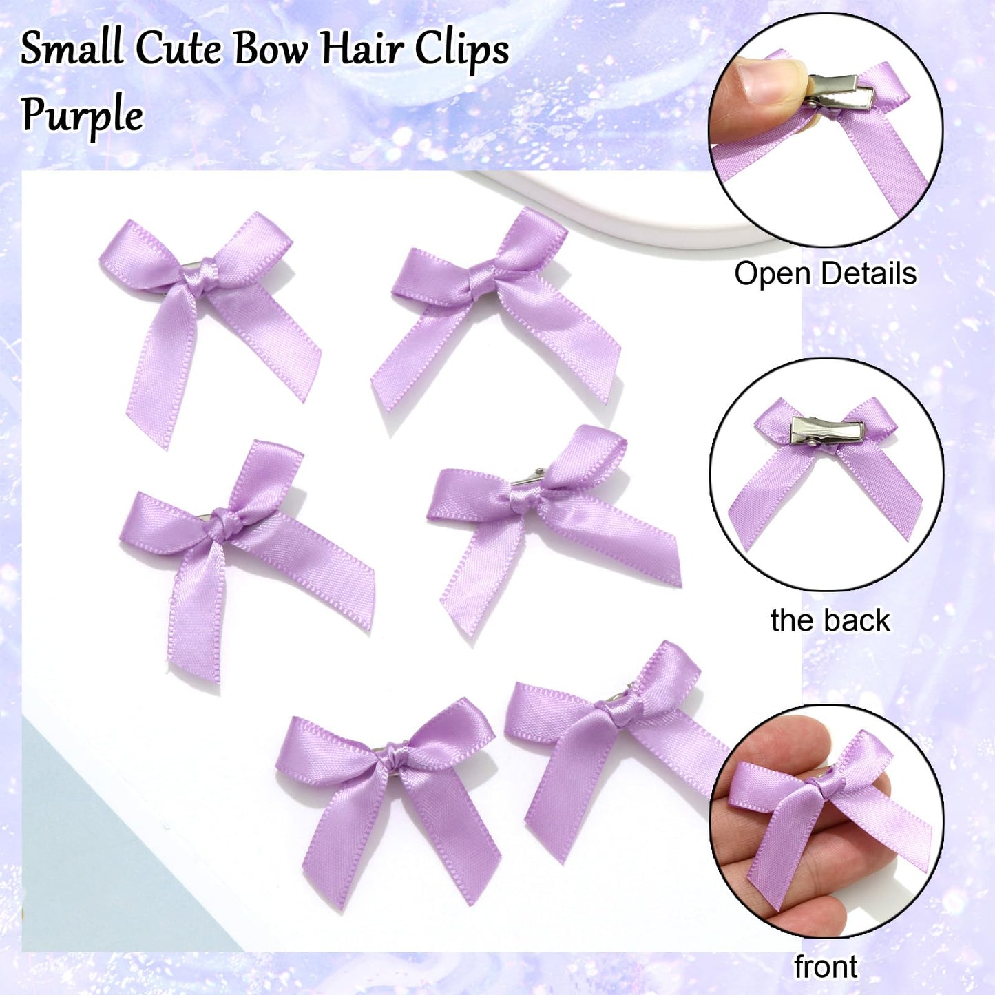 Mini 20PCS Bowknot Ribbon Barrettes - Cute Claw Clips Hair Accessories