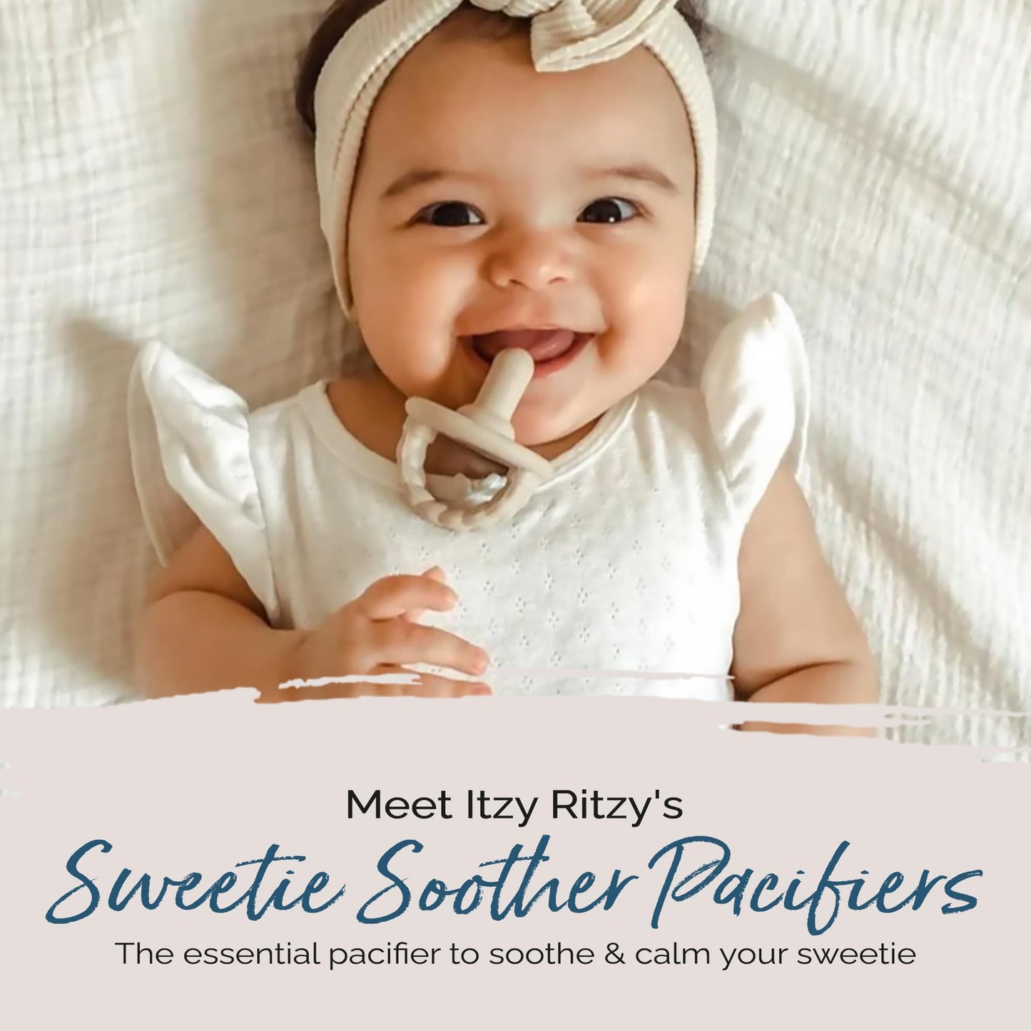 Silicone Pacifiers for Newborn - Sweetie Soother Pacifiers Feature Collapsible Handle & Two Air Holes for Added Safety