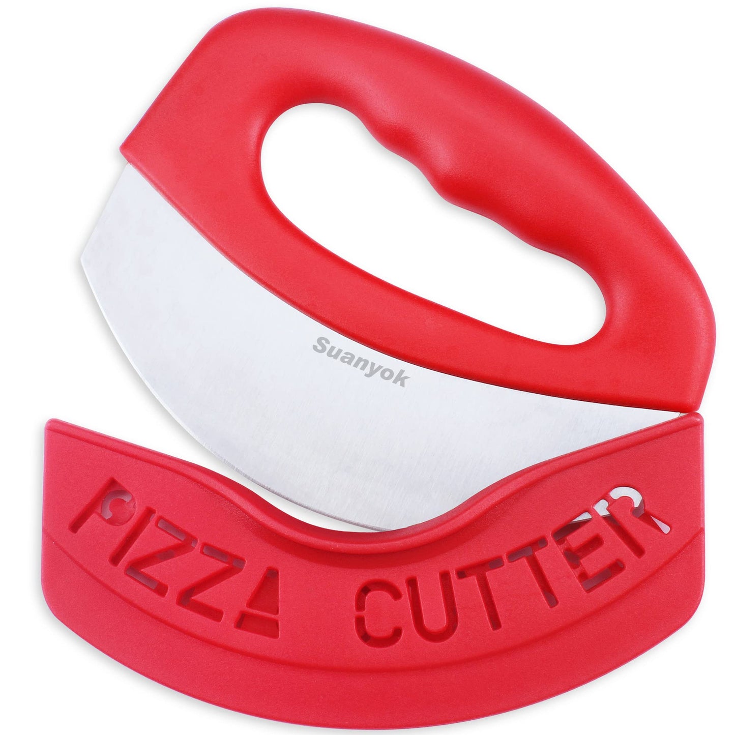 Premium Pizza Cutter Food Chopper-Super Sharp Blade Stainless Steel Pizza Cutter with Protective Sheath Multi Function Pizza Knife