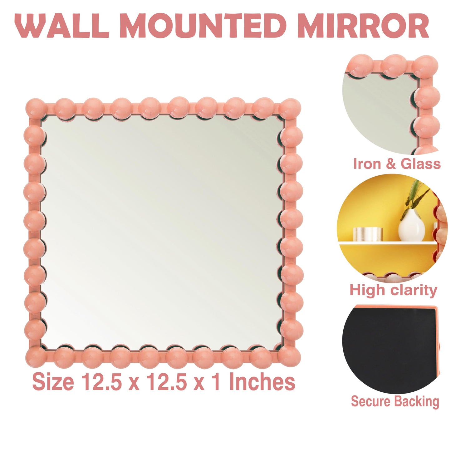 Wall Maunted Mirror, Metal Frame