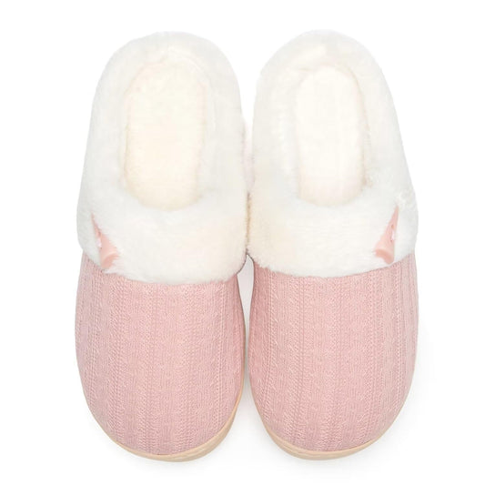 Women's Slip on Fuzzy House Slippers Memory Foam Slippers