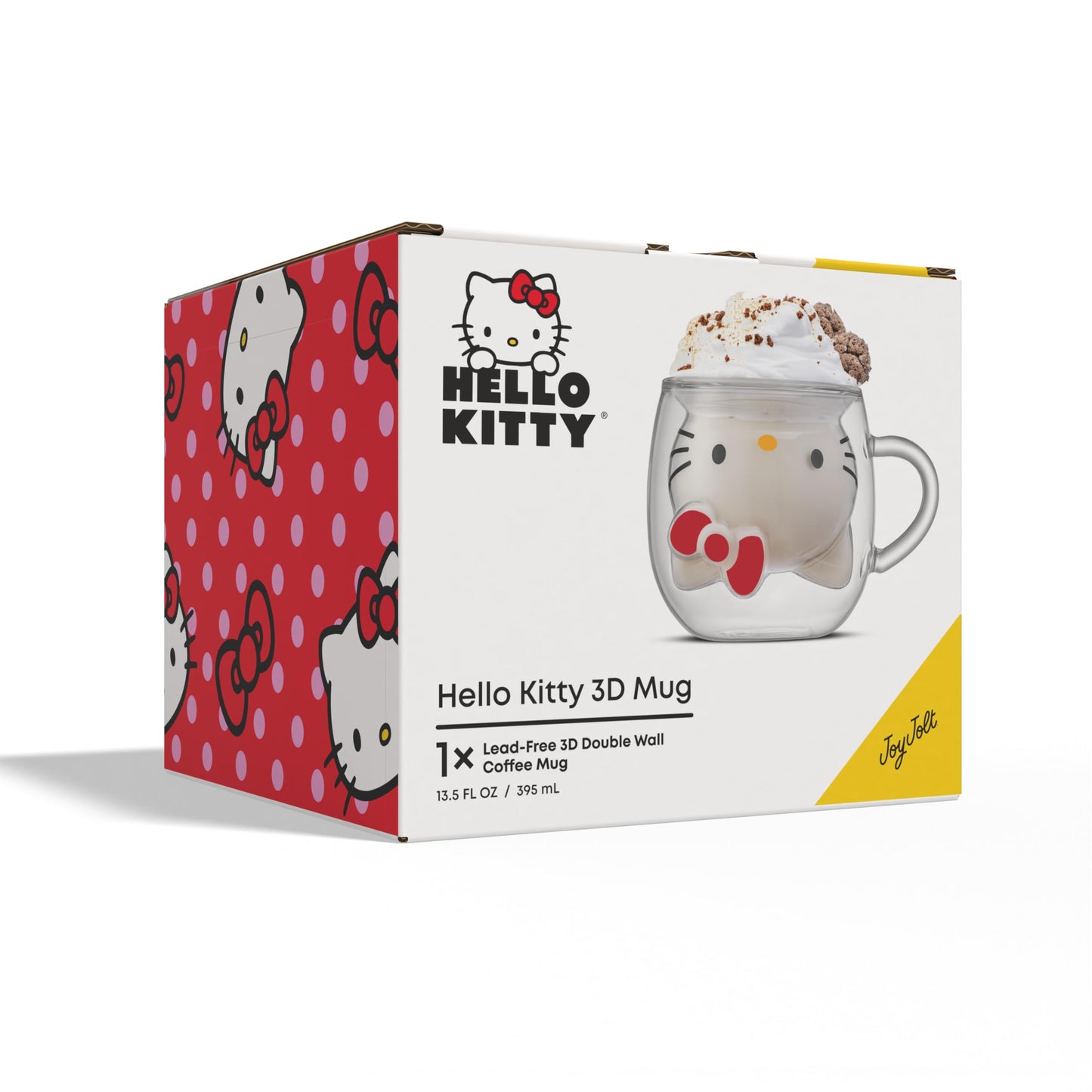 Hello Kitty 3D Espresso Cup, 5.5 oz Double Wall Glass Cup with 3D Design