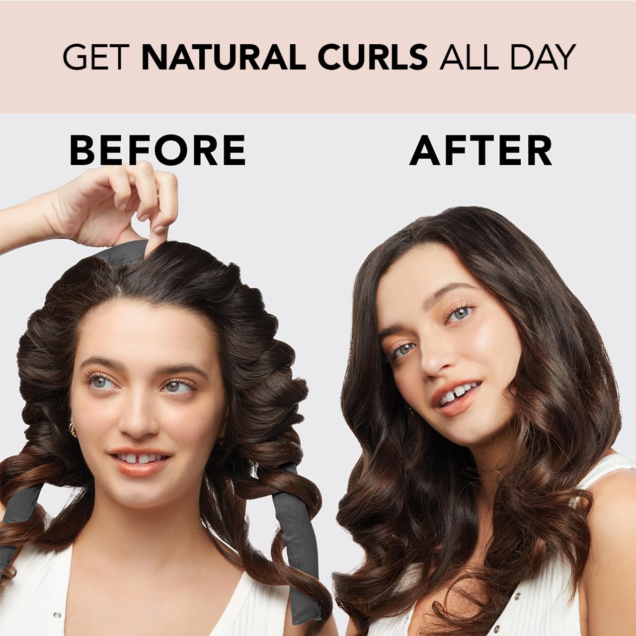 Satin Heatless Hair Curler Set - Heatless Curls Overnight, Hair Rollers for Soft Curls & Frizz-Free Styling, No Heat Curlers to Sleep in, Curling Rod Headband