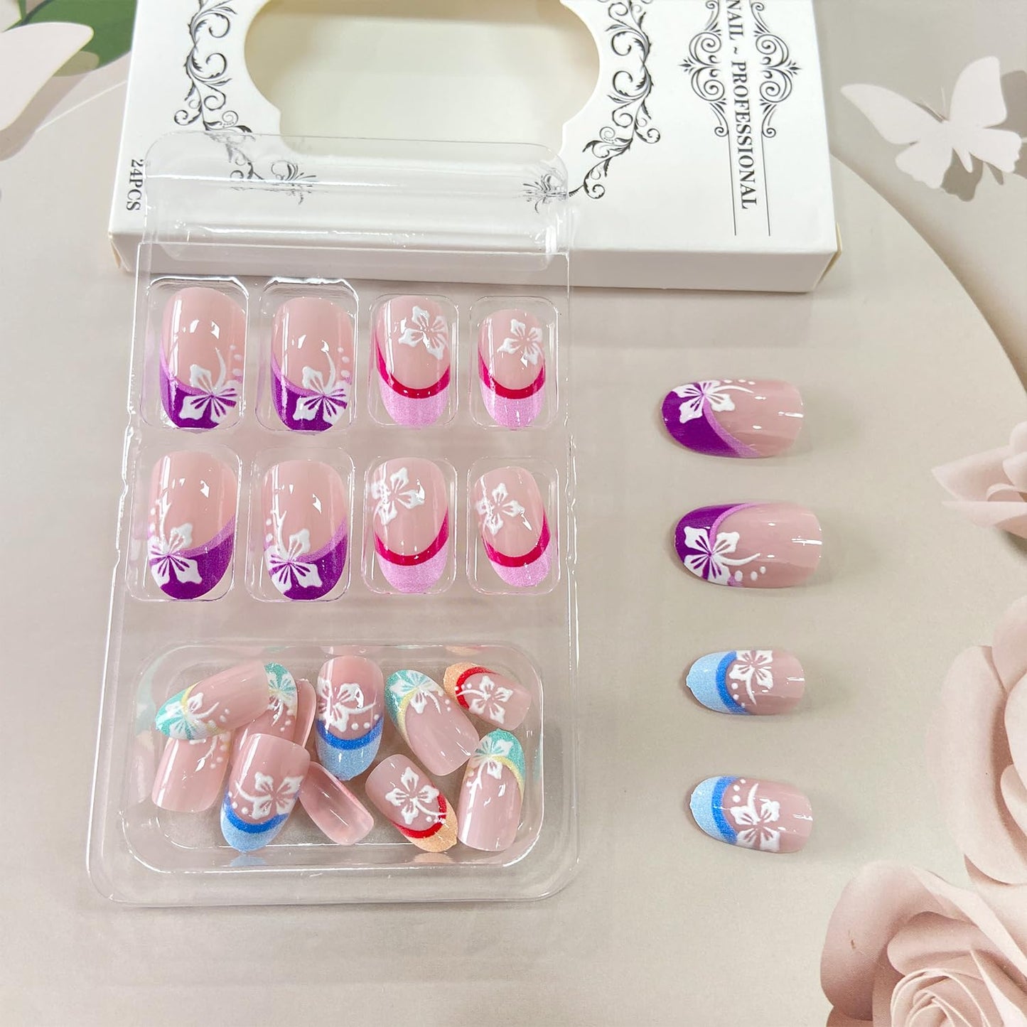 Press on Nails Ballerina Rhinestones Fake Nails Extra Long Stiletto Acrylic Nails Glossy Artificial Glue on Nails for Women