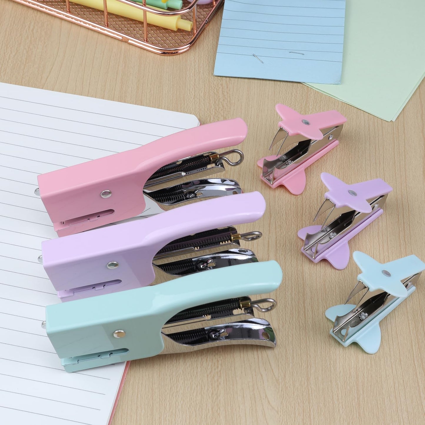 Mini Desktop Stapler - Small Hand-held Stapler Set, 15 Sheet Capacity, includes 750Pcs Staples and A Staple Remover