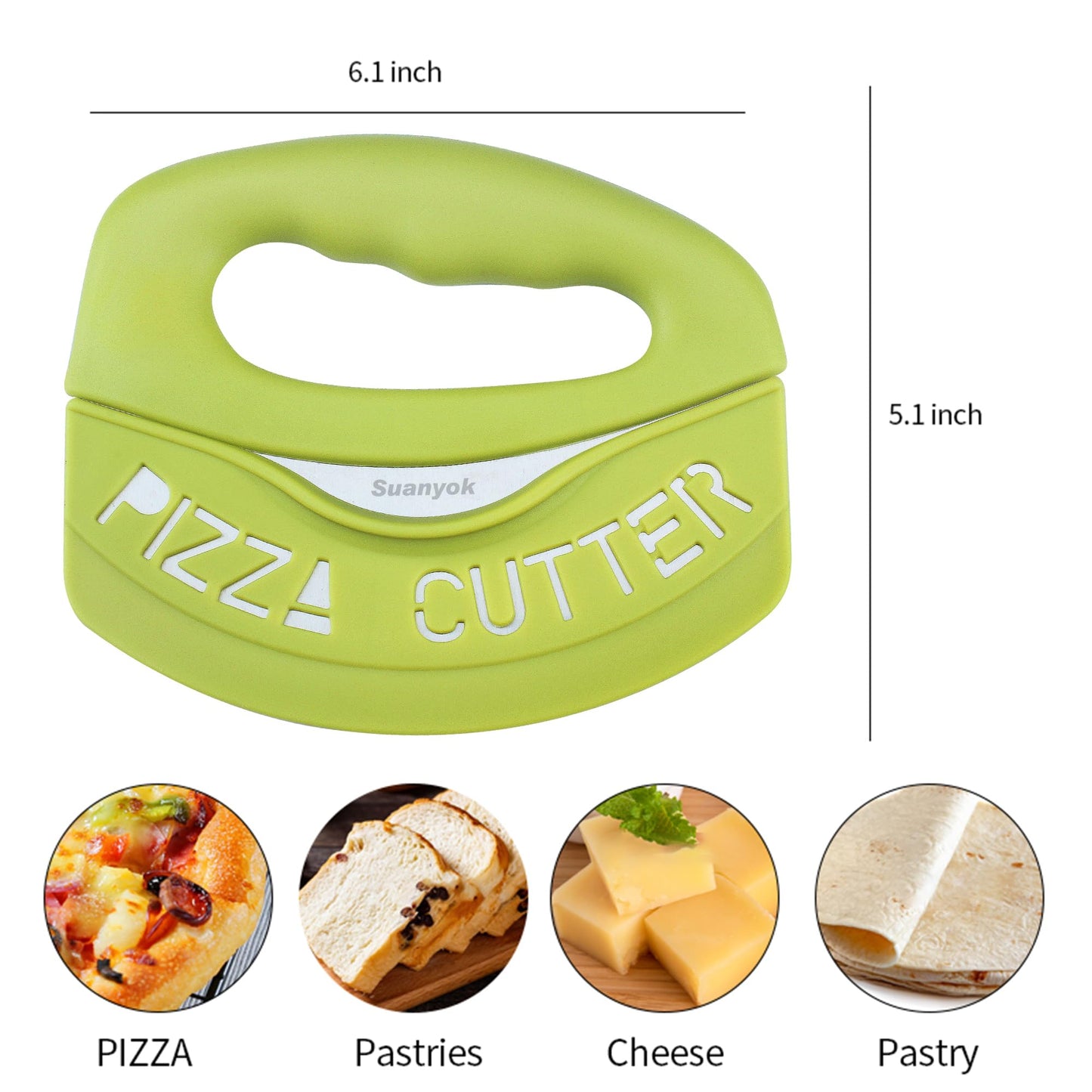 Premium Pizza Cutter Food Chopper-Super Sharp Blade Stainless Steel Pizza Cutter with Protective Sheath Multi Function Pizza Knife