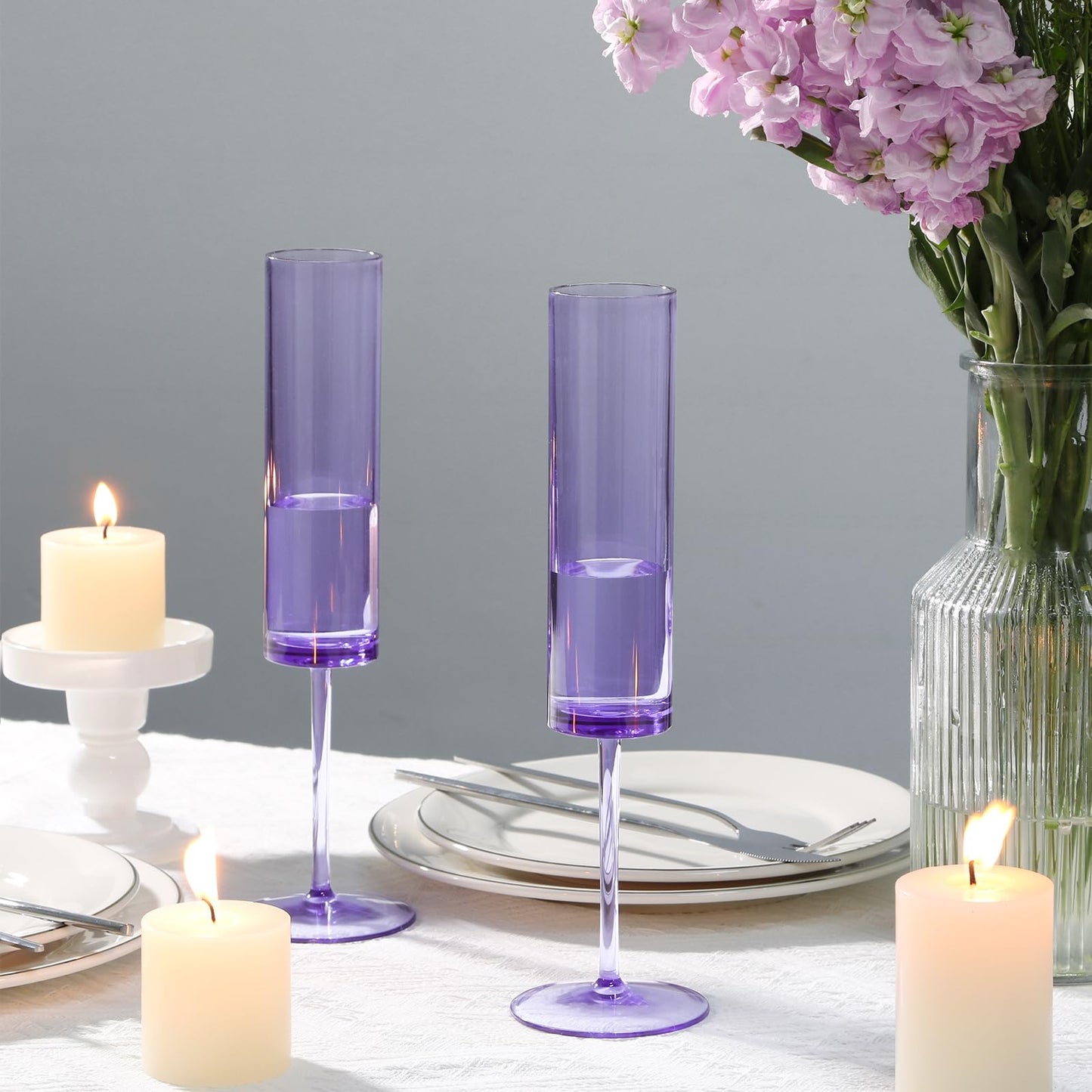 Reusable Acrylic Toasting Glasses - Stemmed Coupes Square