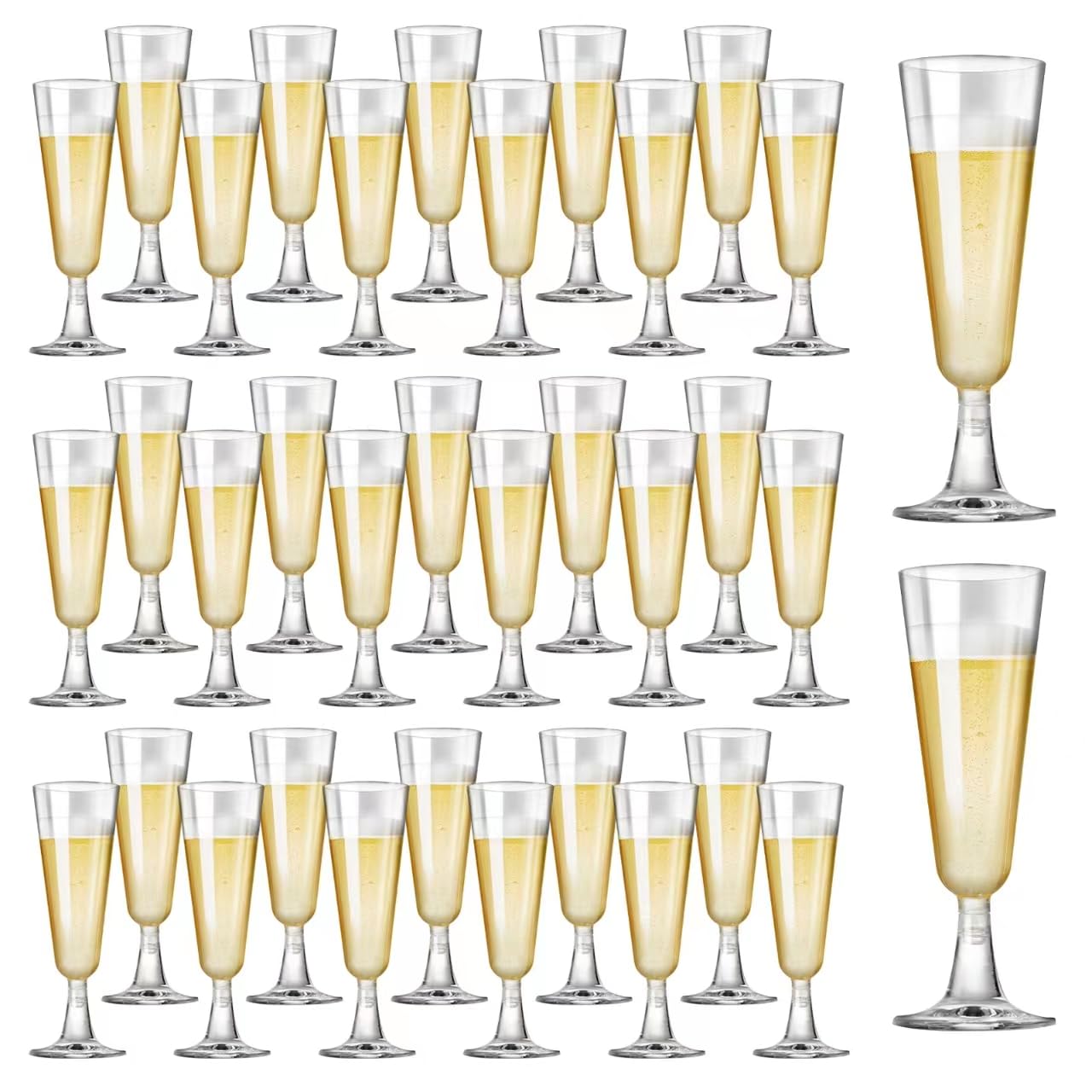 Champagne Flutes Plastic 100 Pack Disposable Mimosa Glasses