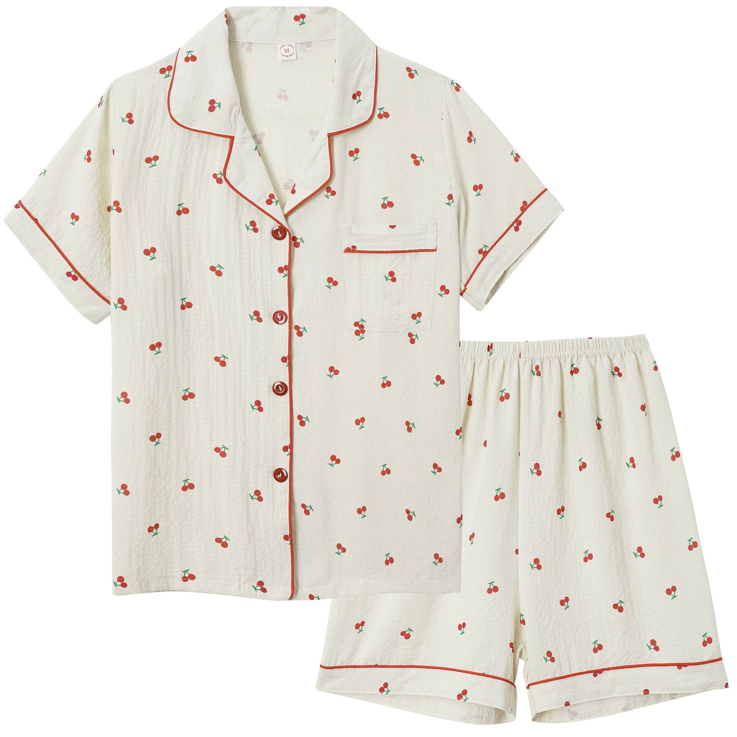 Girls Button Down Sleepwear Short Sleeve With Shorts 2PCS Pajama Sets