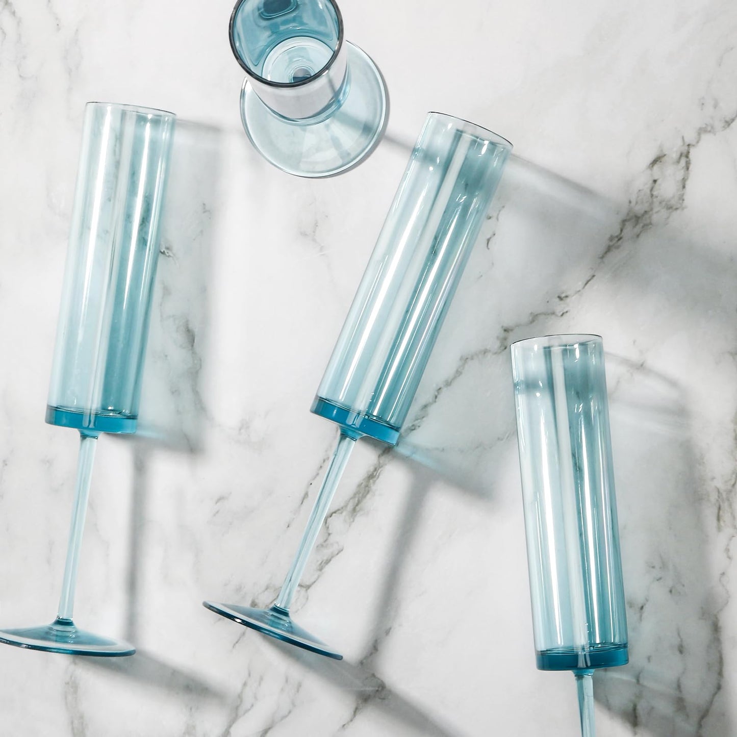 Reusable Acrylic Toasting Glasses - Stemmed Coupes Square