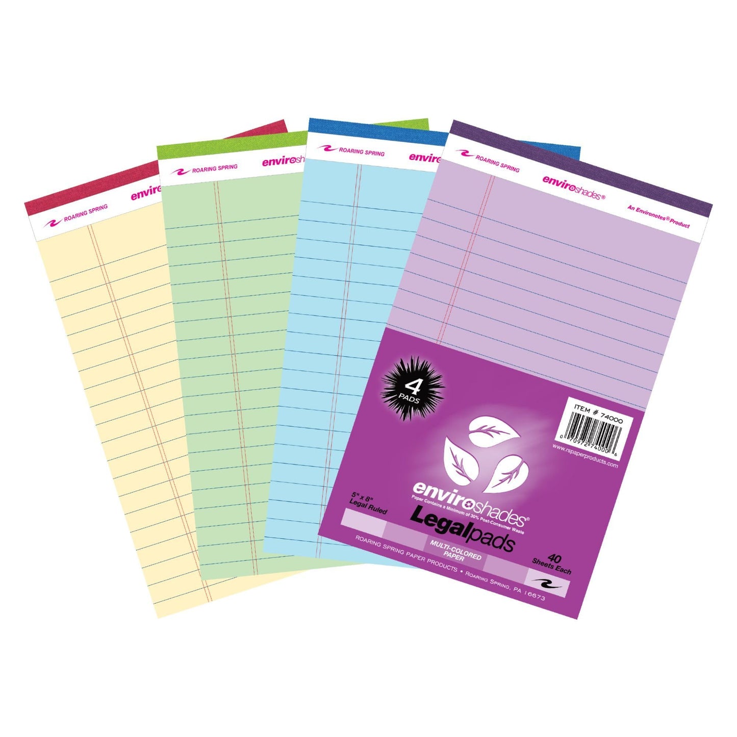 Recycled Legal Pads, 3 Pack, 8.5" x 11.75" 50 Sheets