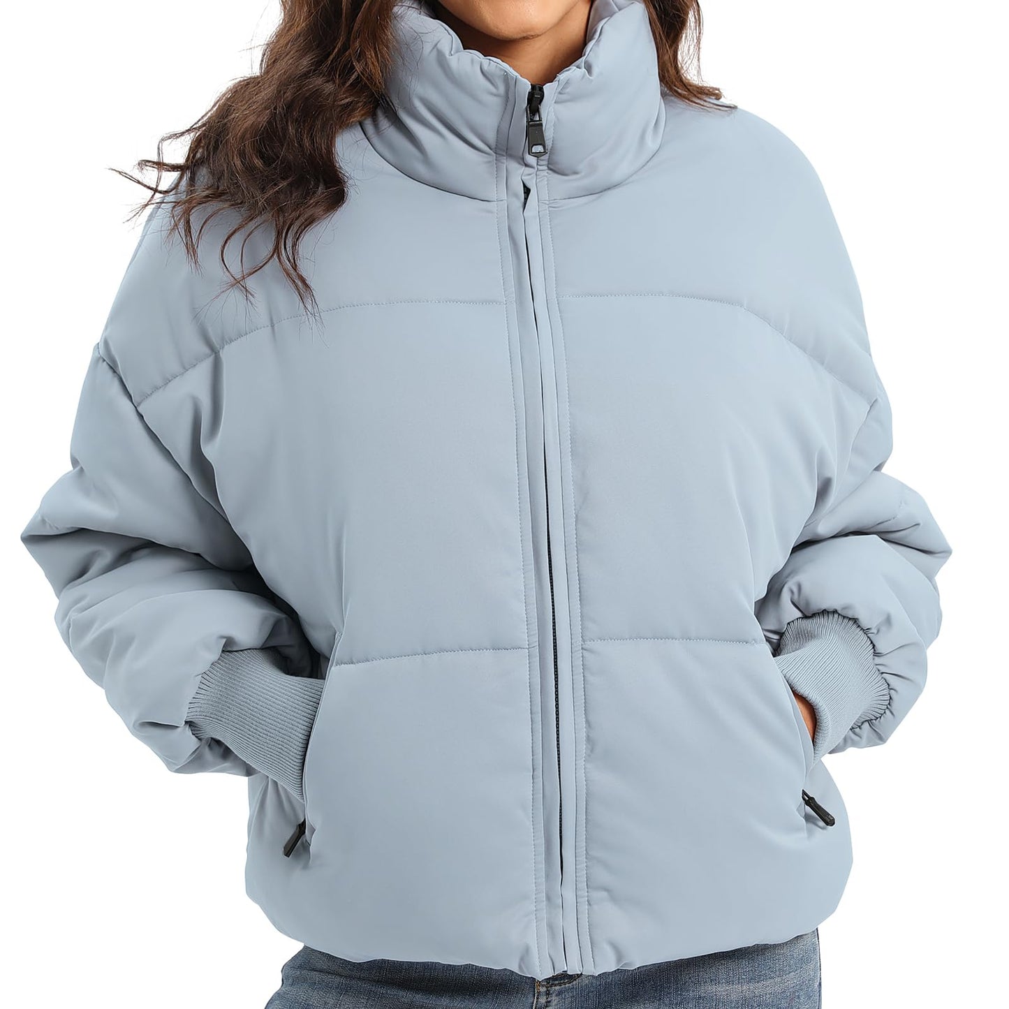 Women’s Winter Baggy Zip Puffer jackets Short Down Jacket Coat