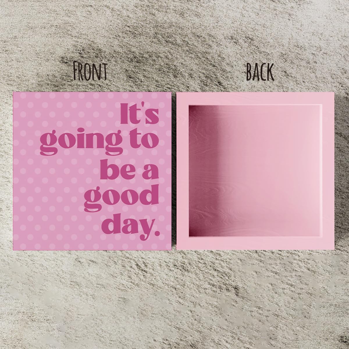 Pink Trend Wooden Block Sign Decor