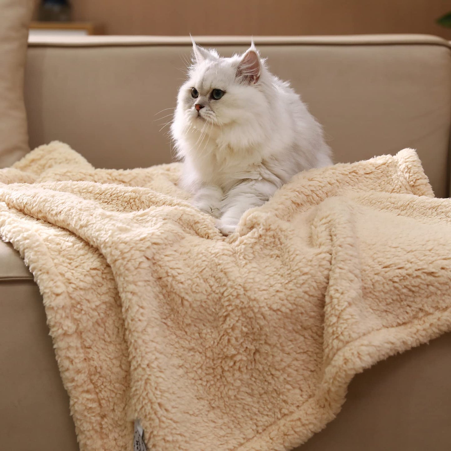 Fleece Dog Puppy Blanket Soft Pet Sherpa Calming Cat Blanket Throw for Small Medium Dog Cat 30x20 inches