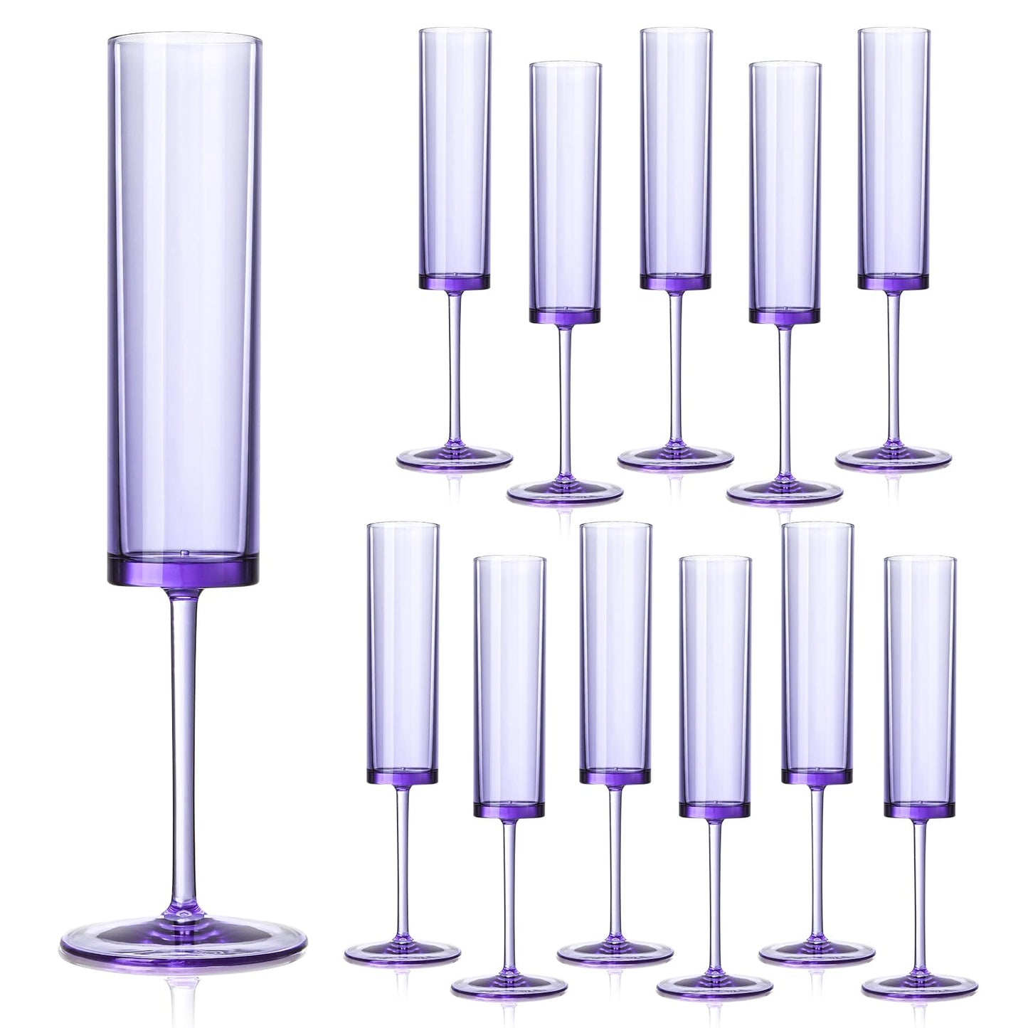 Reusable Acrylic Toasting Glasses - Stemmed Coupes Square