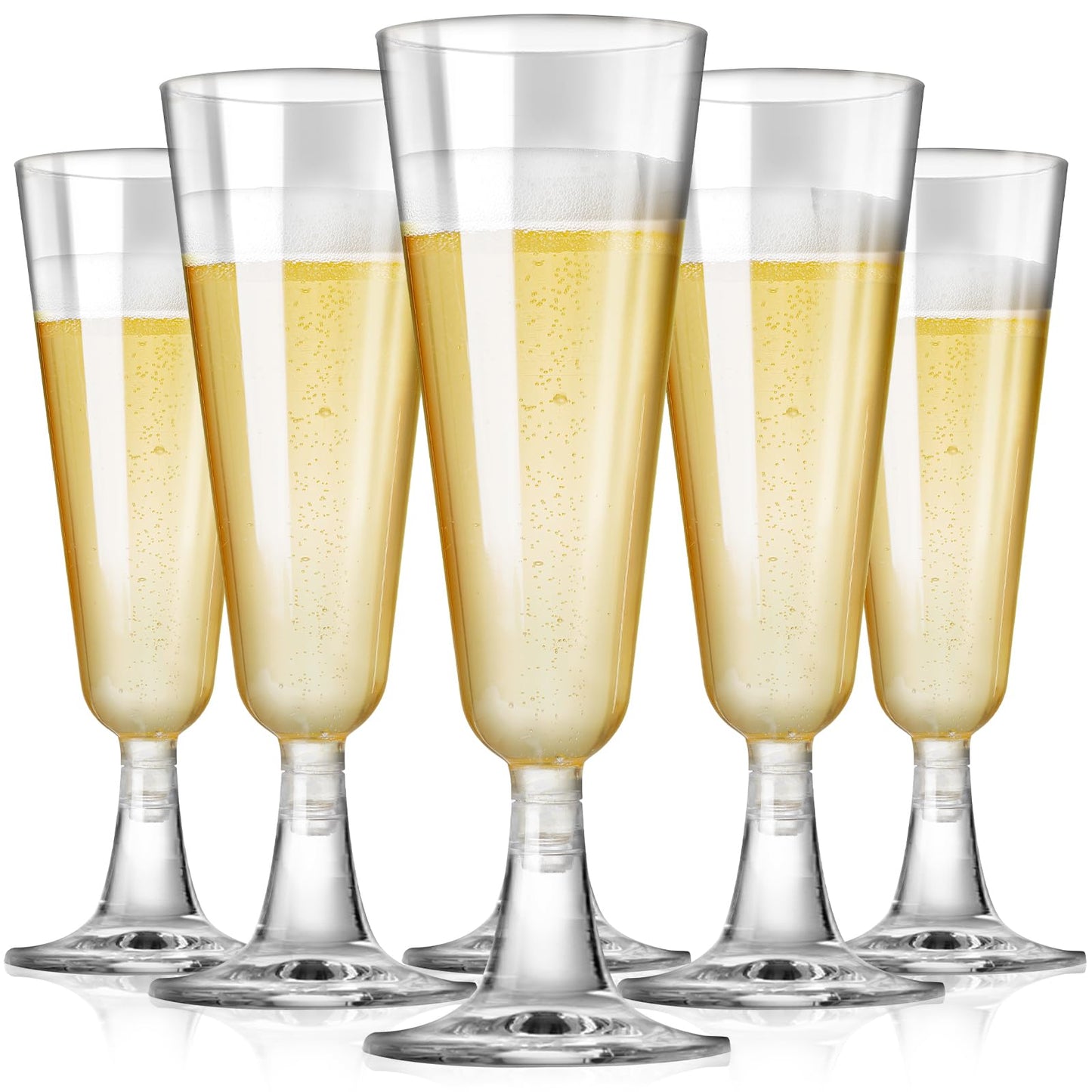 Champagne Flutes Plastic 100 Pack Disposable Mimosa Glasses