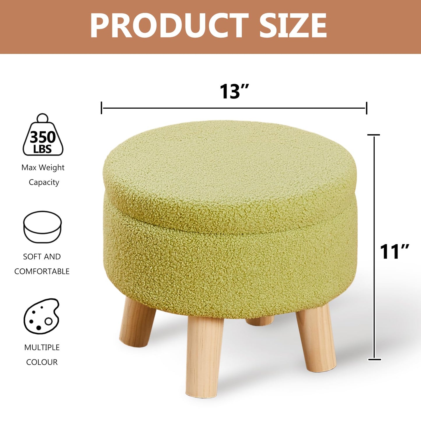 Round Footrest with Soft Padded Seat,