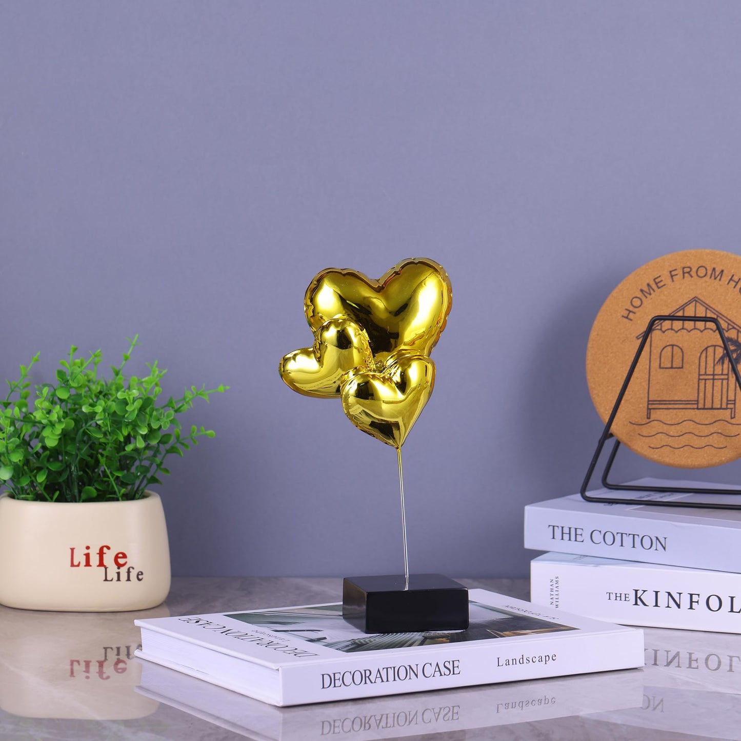 Heart Decor Love Statue Modern Figurines