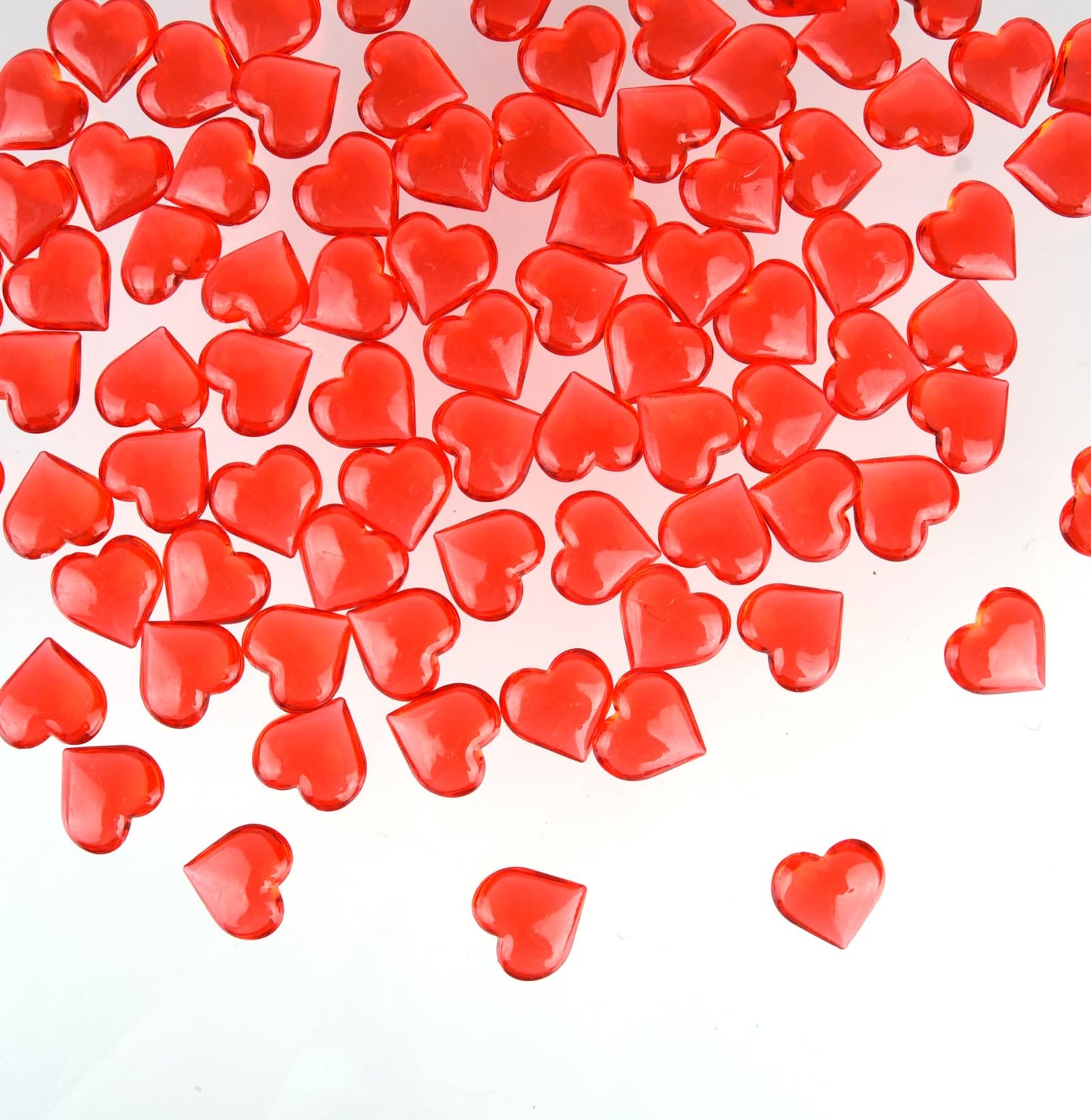 Red and Pink Acrylic Heart Shaped Gems for Valentine's Day and Wedding Decorations 210-Piece