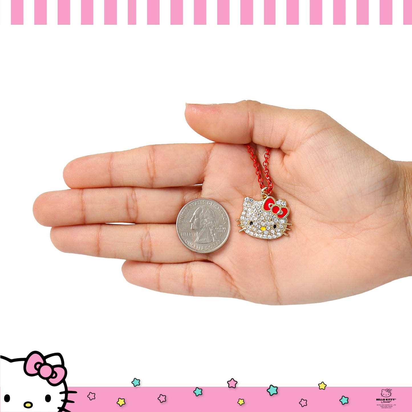 Hello Kitty Sanrio Pave Pendant Necklace