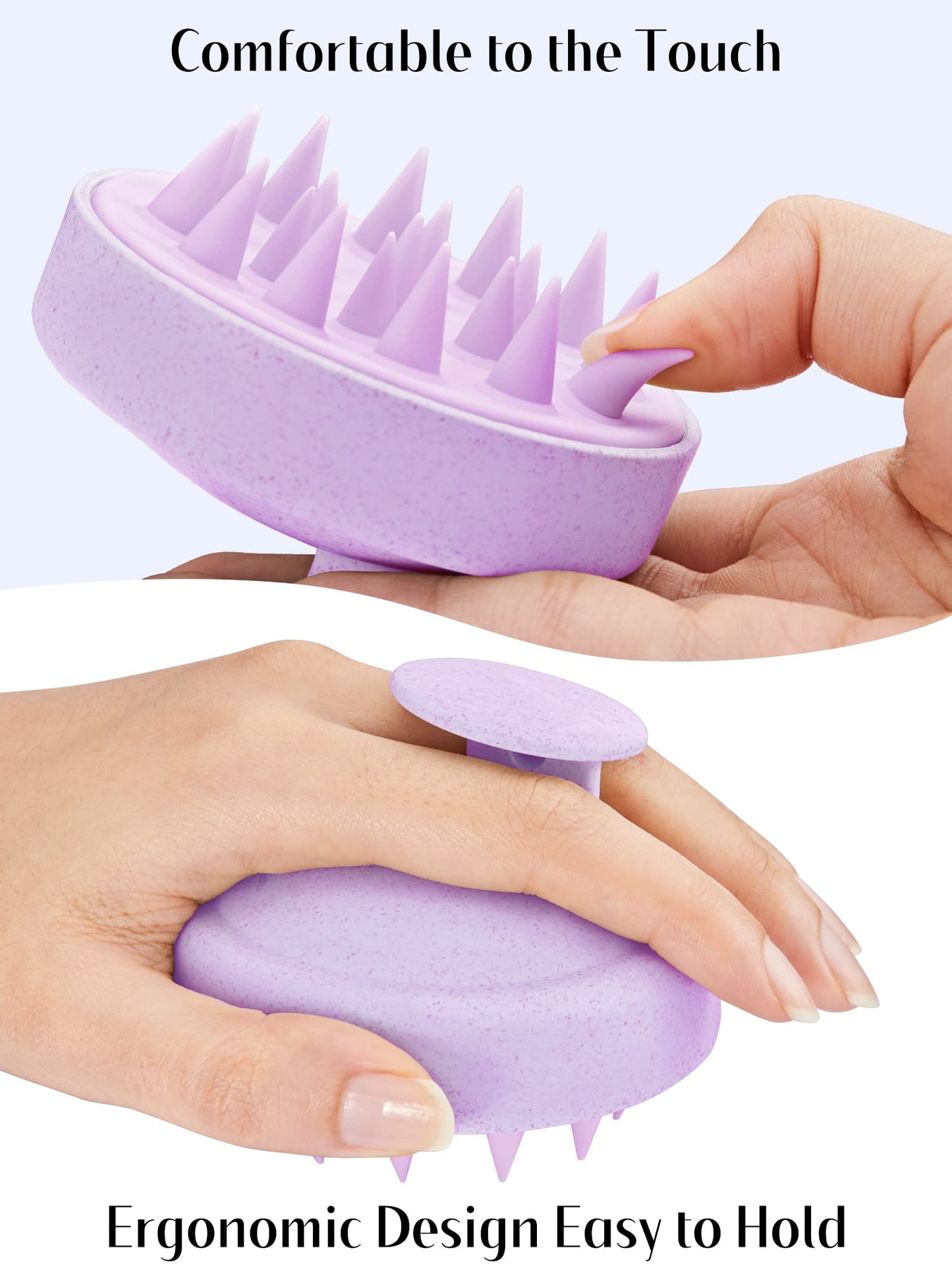 Shampoo Scalp Brush Massager - Scalp Scrubber with Soft Silicone Bristles for Hair Growth & Dandruff Removal