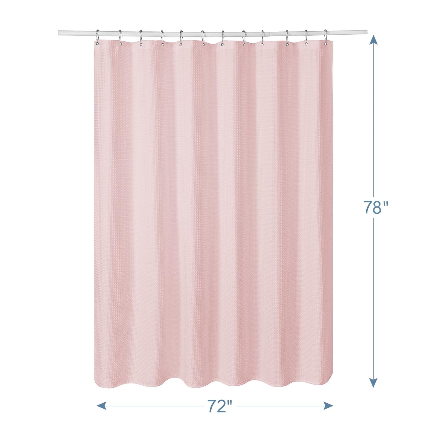 Waffle Shower Curtain - Fabric Shower Curtain Heavy Duty Hotel Quality Bathroom Shower Curtains, 72 x 72 Inches