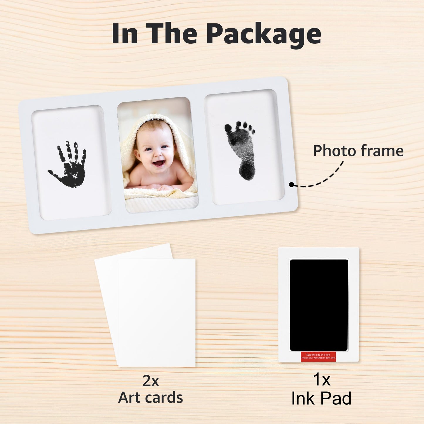 Nursery Baby Hand and Footprint Kit, 4x6 Baby Keepsake Picture Frame Handprint Kit