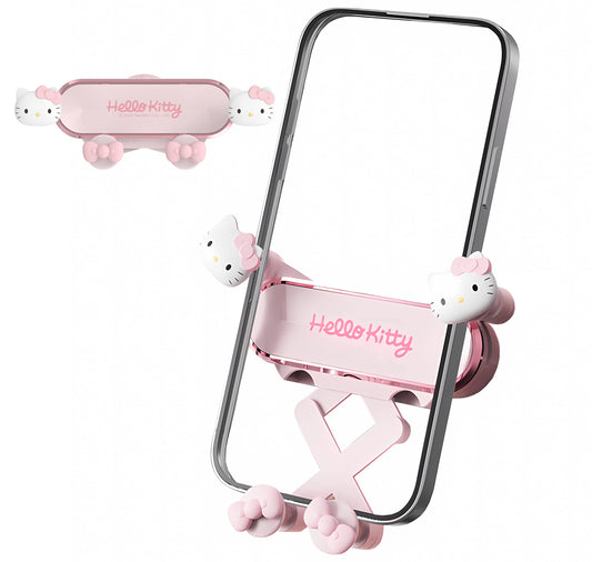 Cute Pink Car Phone Holder Mount - Gravity Car Phone Mount with Sturdy Air Vent Clip Auto Lock Cell Phone Holder Mount for All Phones