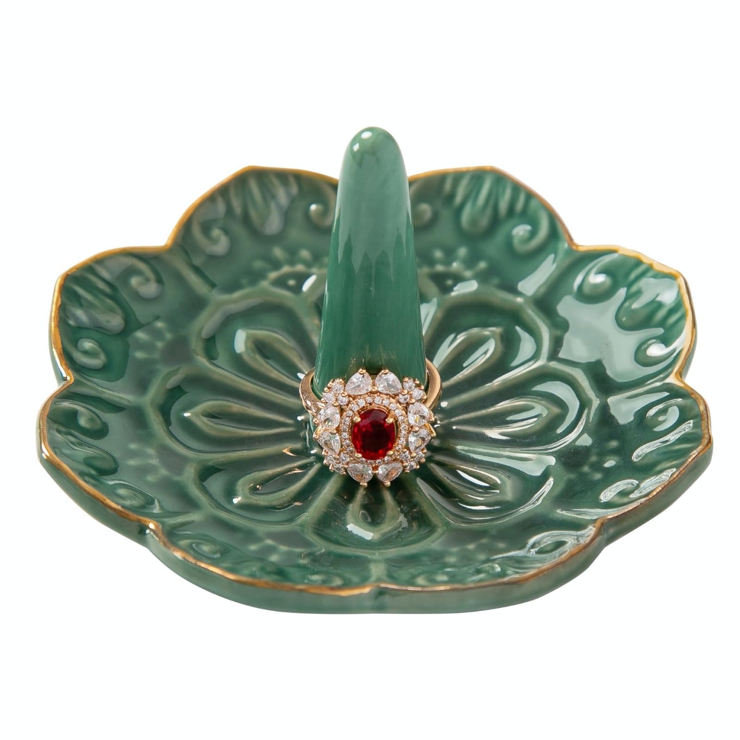 Ceramic Jewelry Dish – Mandala Ring Holder & Trinket Tray for Accessories & Gifts