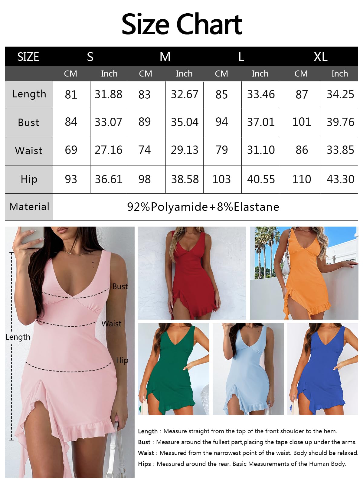 Women Sleeveless Sexy V Neck Bodycon Mini Dress Summer Side Slit Mesh Irregular Ruffle Hem Backless Short Dress