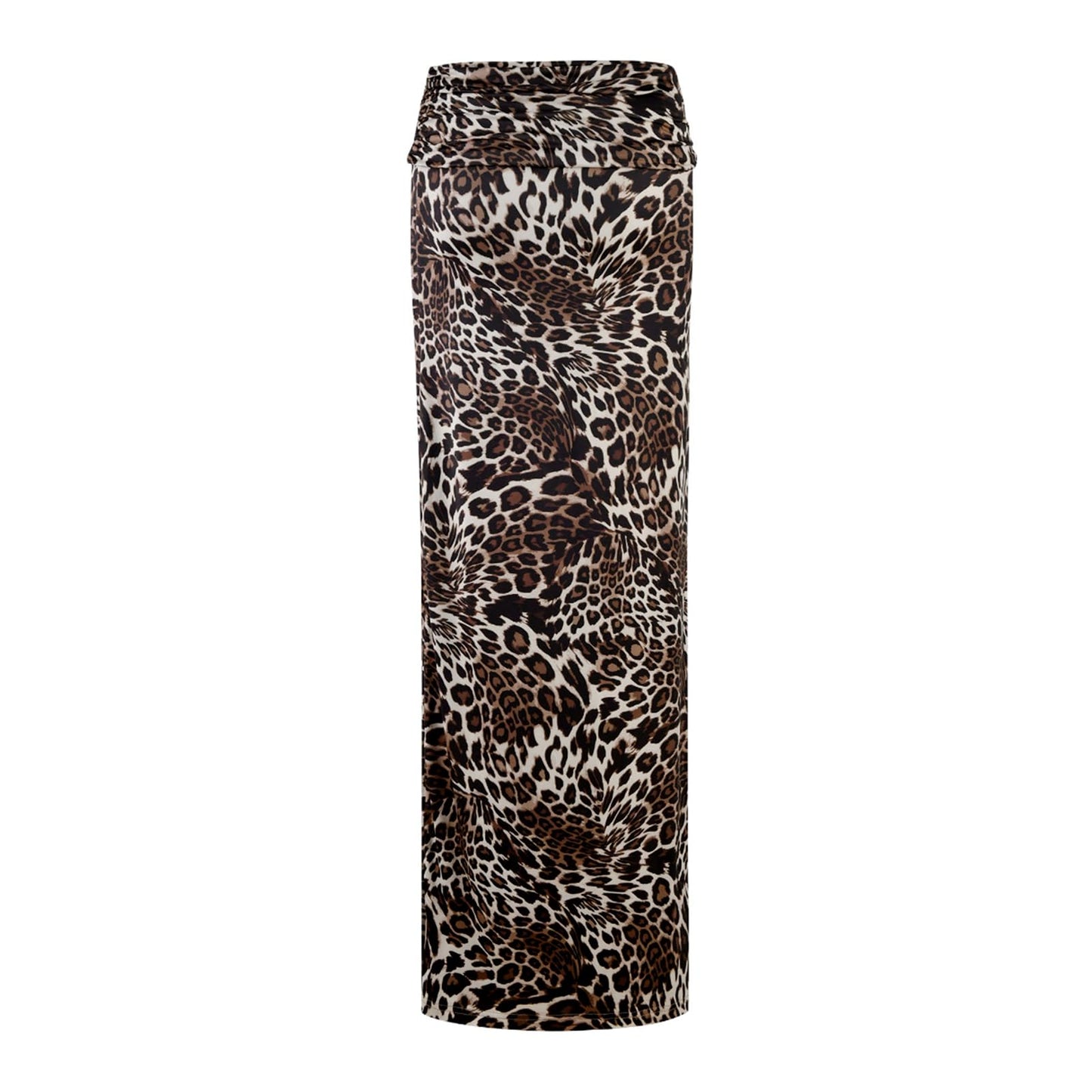 Foldover Bodycon Maxi Skirts High Waist Floral Leopard Cheetah Print Sexy Long Y2k Skirt