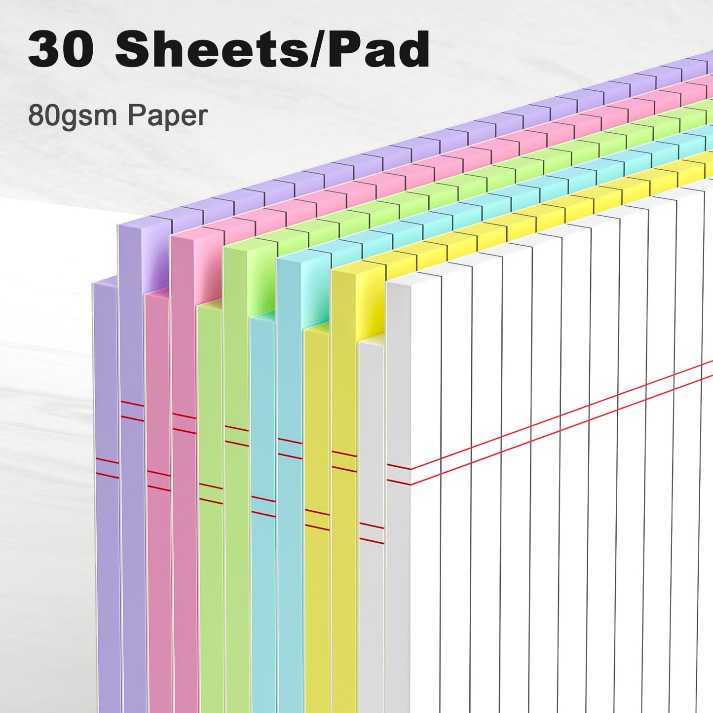 Note Pads 8.5x11 inch, Wide Ruled Clear Print Writing Pads