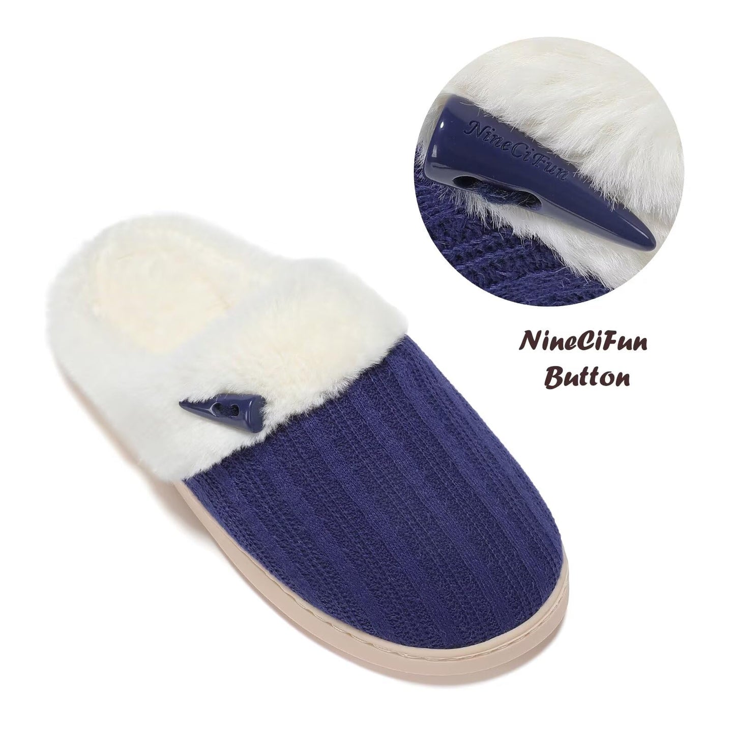 Women's Slip on Fuzzy House Slippers Memory Foam Slippers