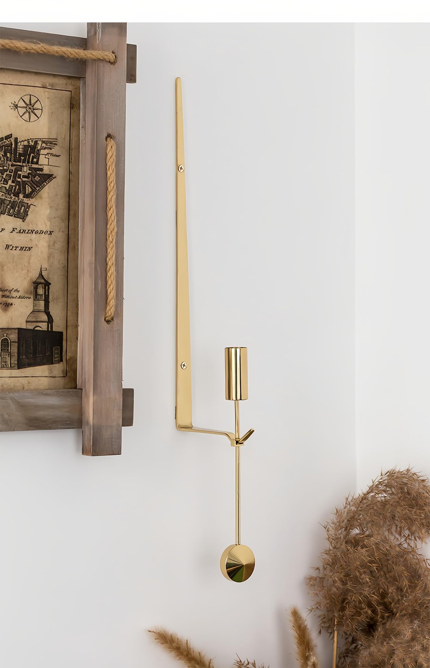 Gold Antique Brass Wall Candle Holder