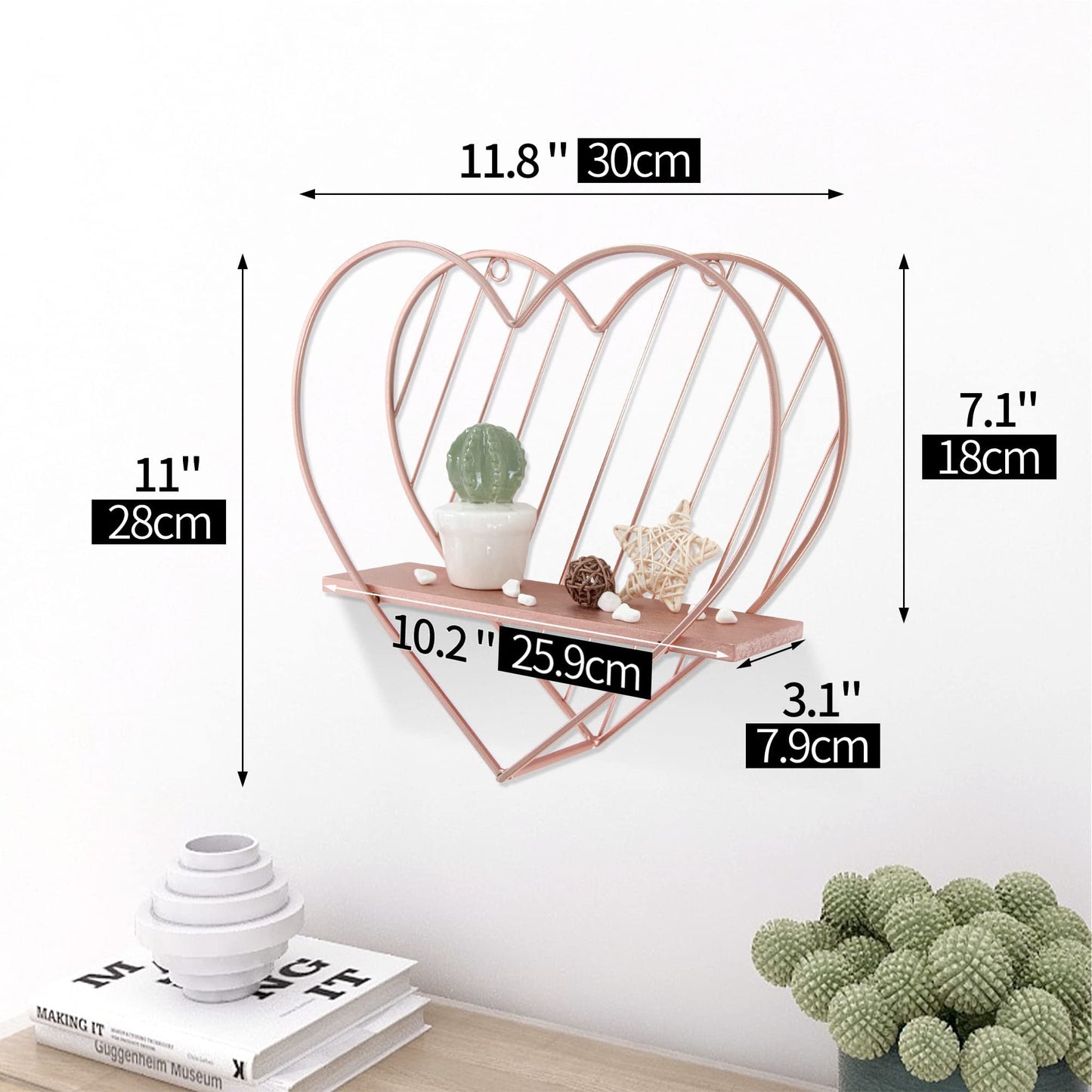 Heart-Shaped Floating Shelf – Funky Wall Organizer for Trinkets, Aesthetic Room Decor