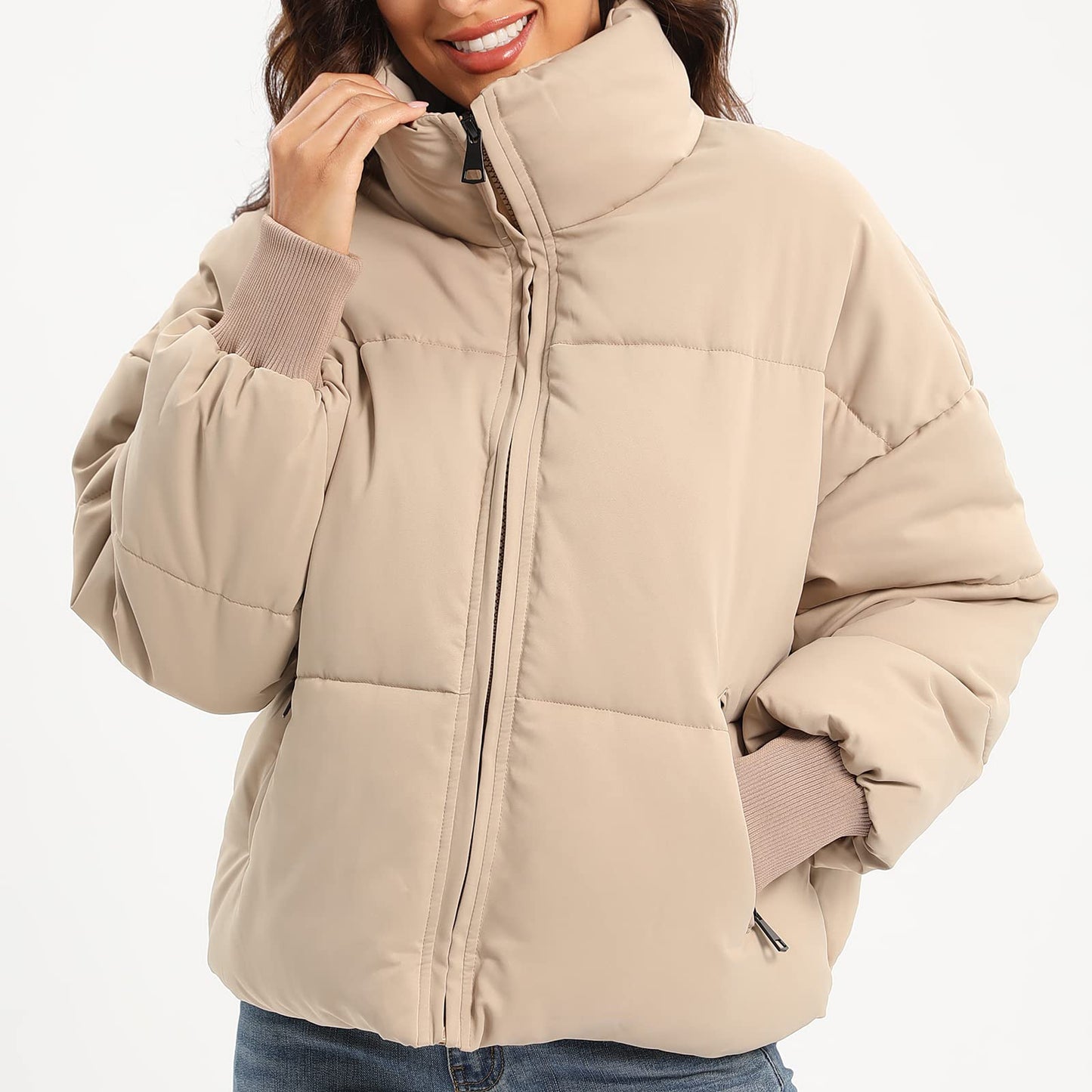 Women’s Winter Baggy Zip Puffer jackets Short Down Jacket Coat