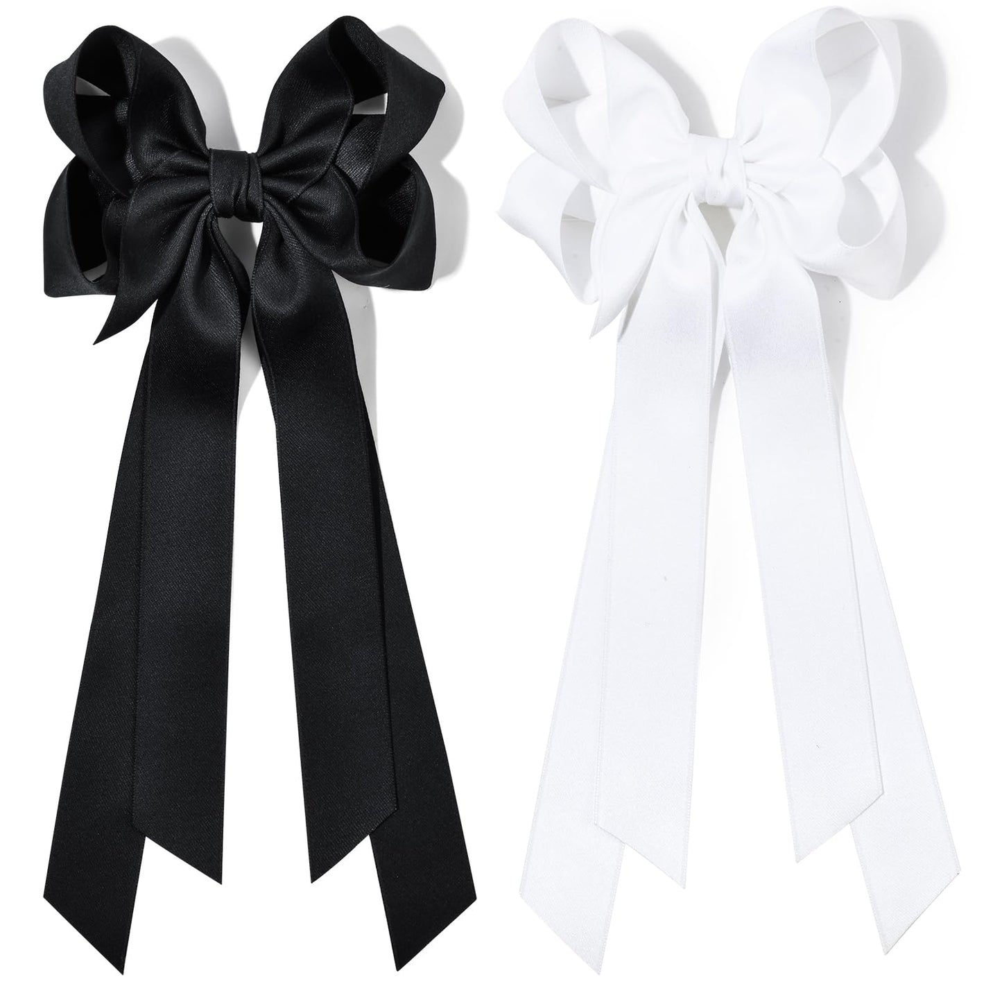 Silky Satin 2PCS Hair Bows Hair Clip - Holder Accessories Slides Metal Clips Hair Bow