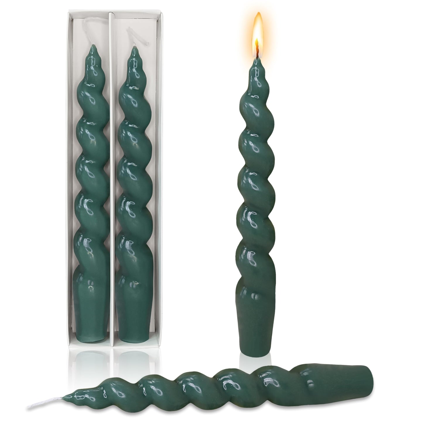 Spiral Taper Candles – Handmade & Unscented (Set of 2) 7.5"