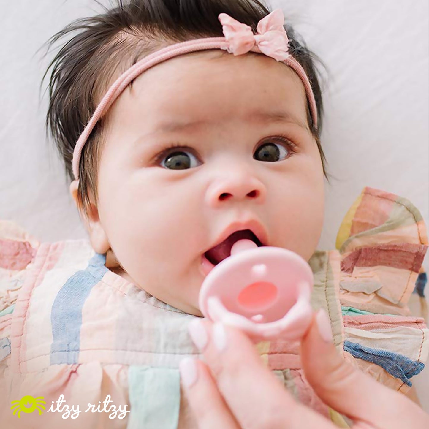 Silicone Pacifiers for Newborn - Sweetie Soother Pacifiers Feature Collapsible Handle & Two Air Holes for Added Safety