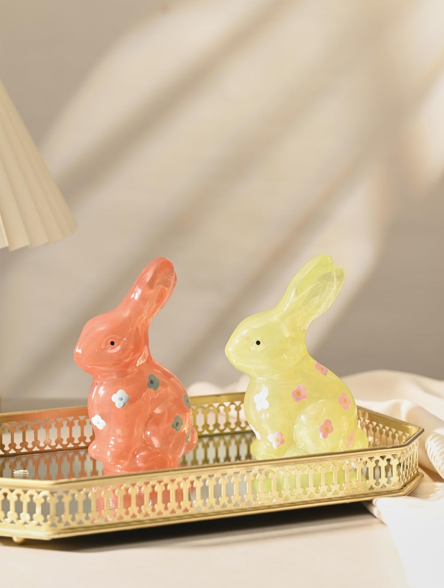 Easter Bunny Figurine Decoration, Ceramic Rabbit Statues, Aesthetic Decor Home Decor