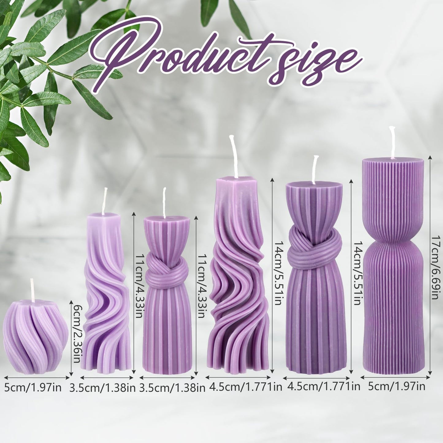 Modern Pillar Candles Ribbed Decorative Candle - Scented Ribbed Decor for Home