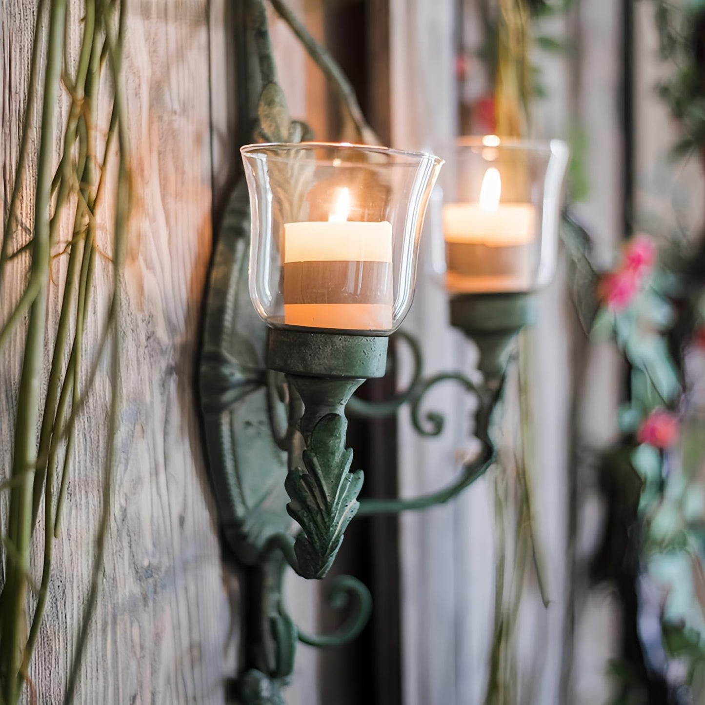 Gold Antique Brass Wall Candle Holder