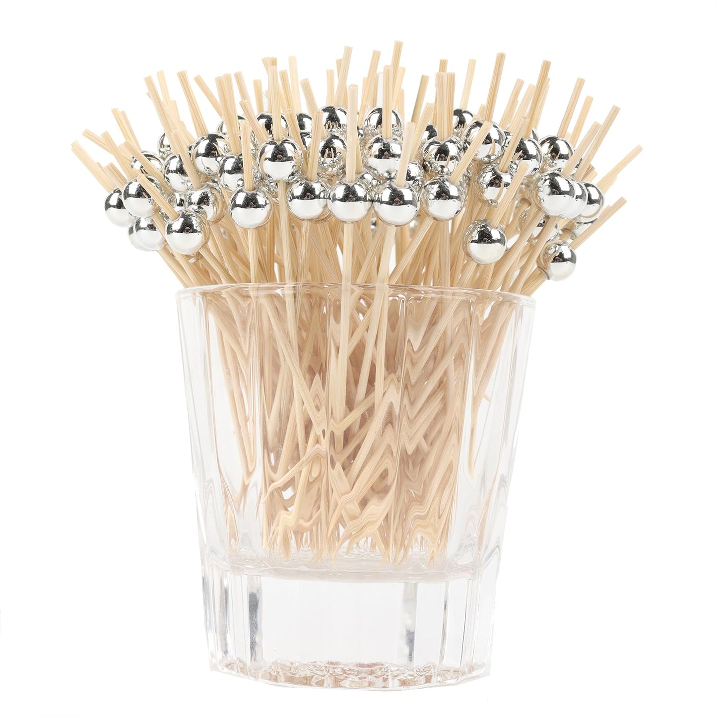 Pearl Cocktail Picks – 4.7" Bamboo Toothpicks for Appetizers, Drinks & Charcuterie 200PCS