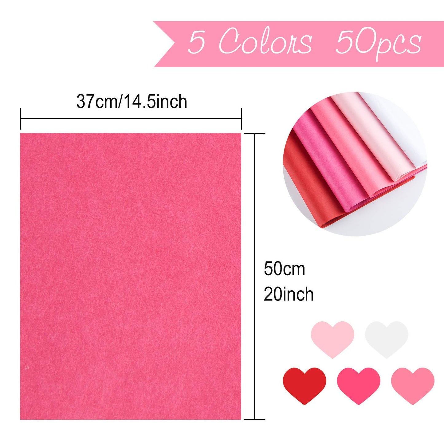 Sheets Mixed 50 Tissue Paper for Gift Wrapping and Crafts