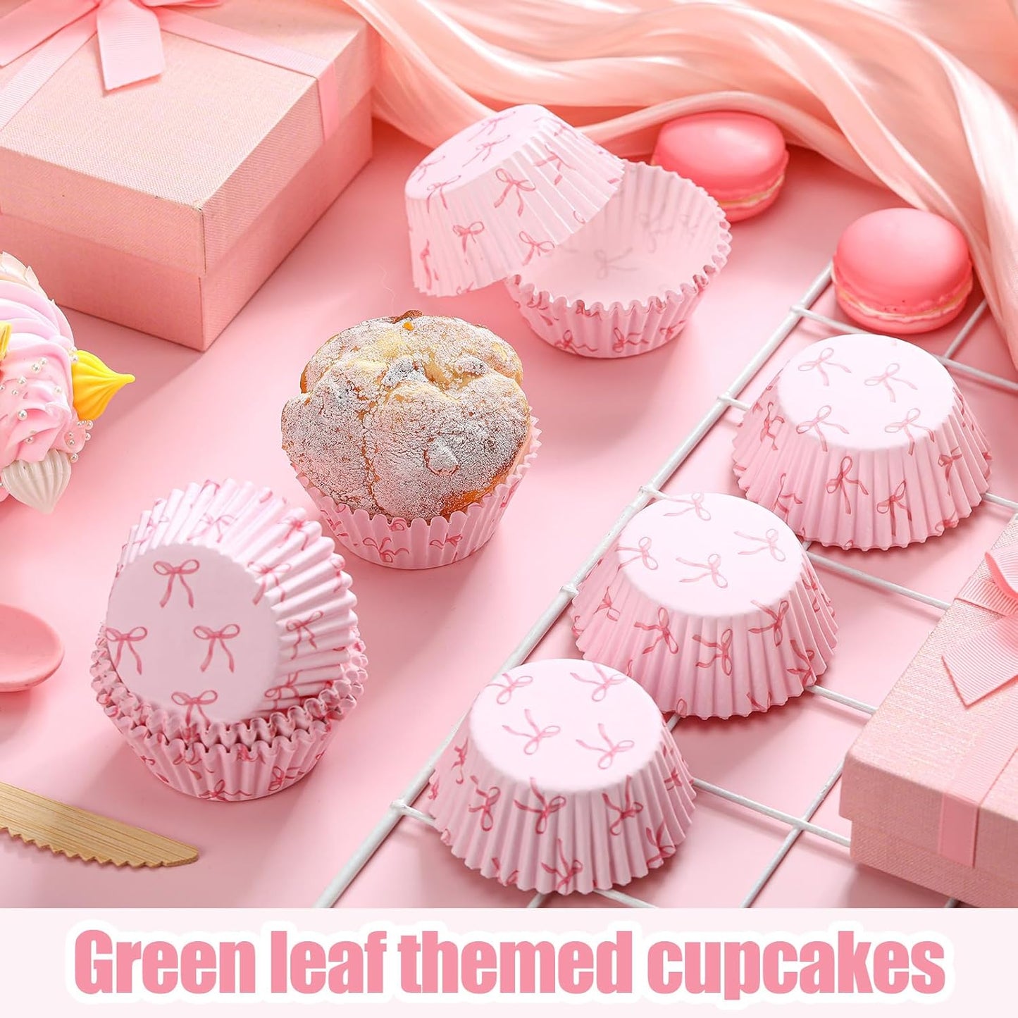 Coquette Bow Cupcake Liners Bow Wrappers Baking Cups Pink Baking Standard Liners 300 Pcs