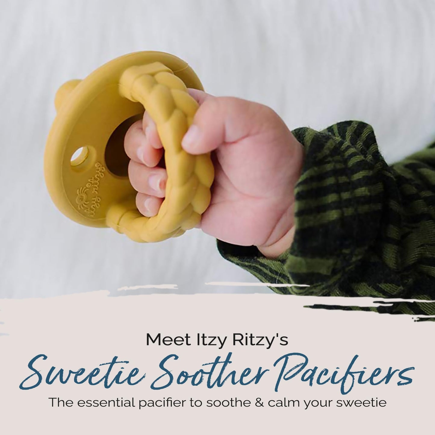 Silicone Pacifiers for Newborn - Sweetie Soother Pacifiers Feature Collapsible Handle & Two Air Holes for Added Safety