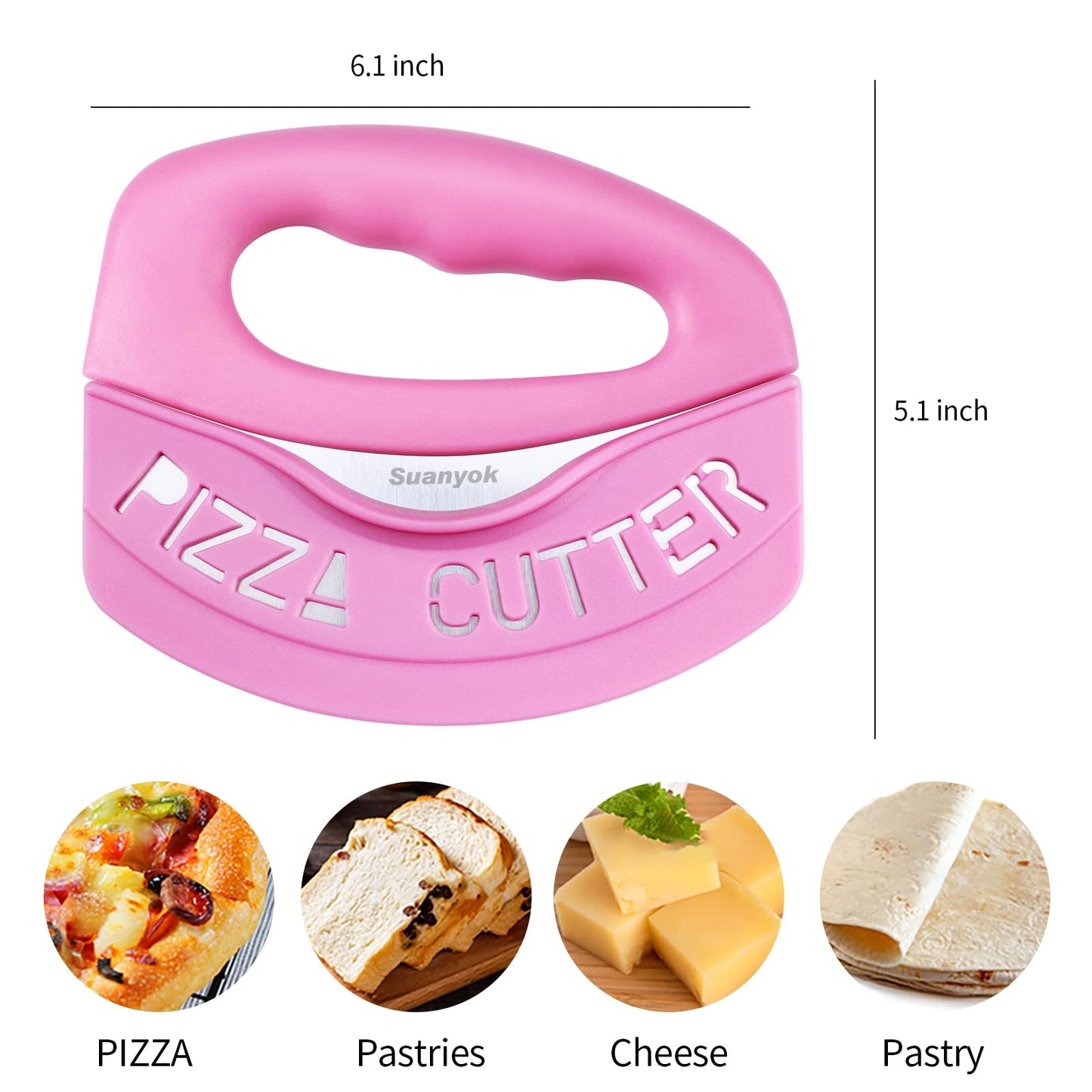 Premium Pizza Cutter Food Chopper-Super Sharp Blade Stainless Steel Pizza Cutter with Protective Sheath Multi Function Pizza Knife