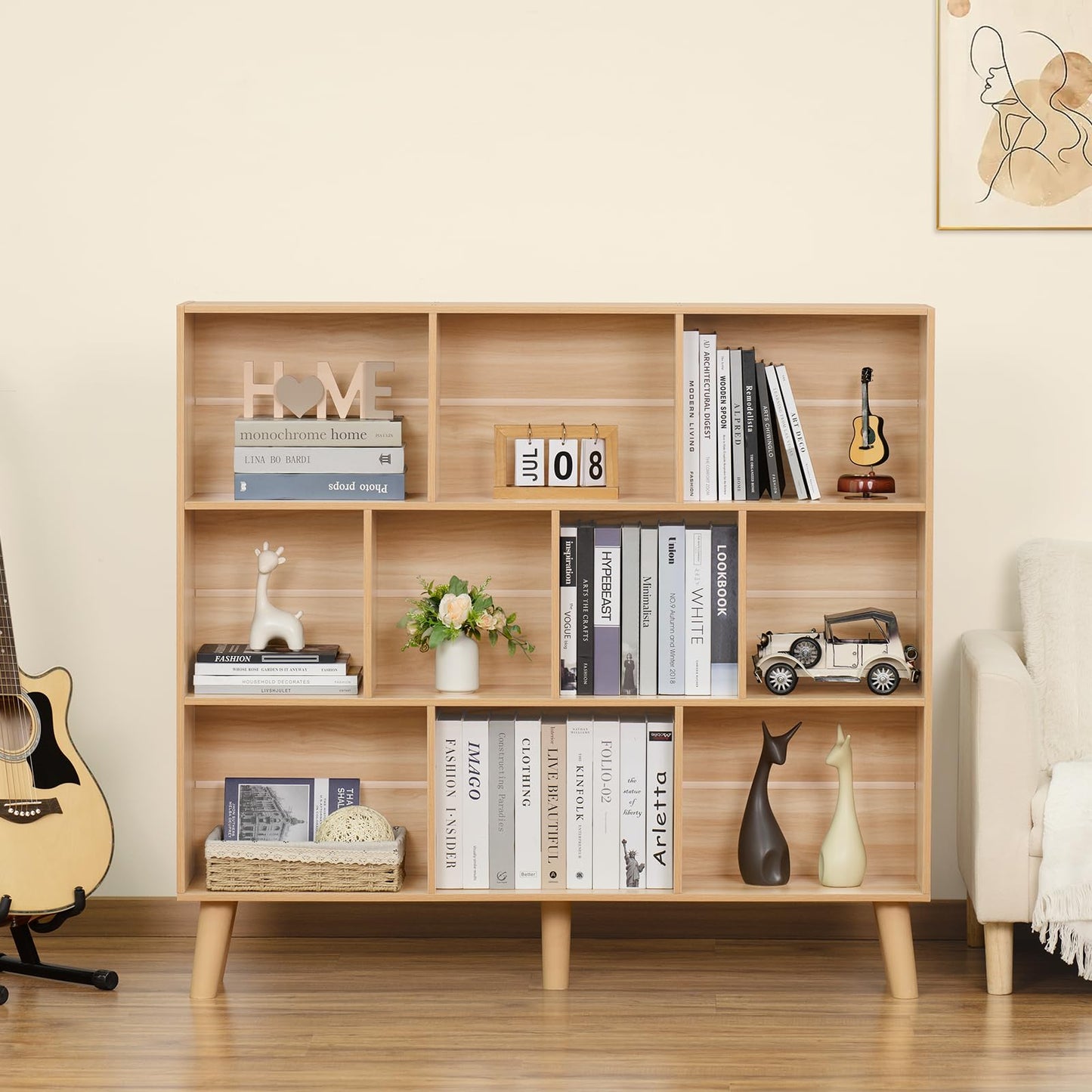 Modern Bookshelf - Large Freestanding Open