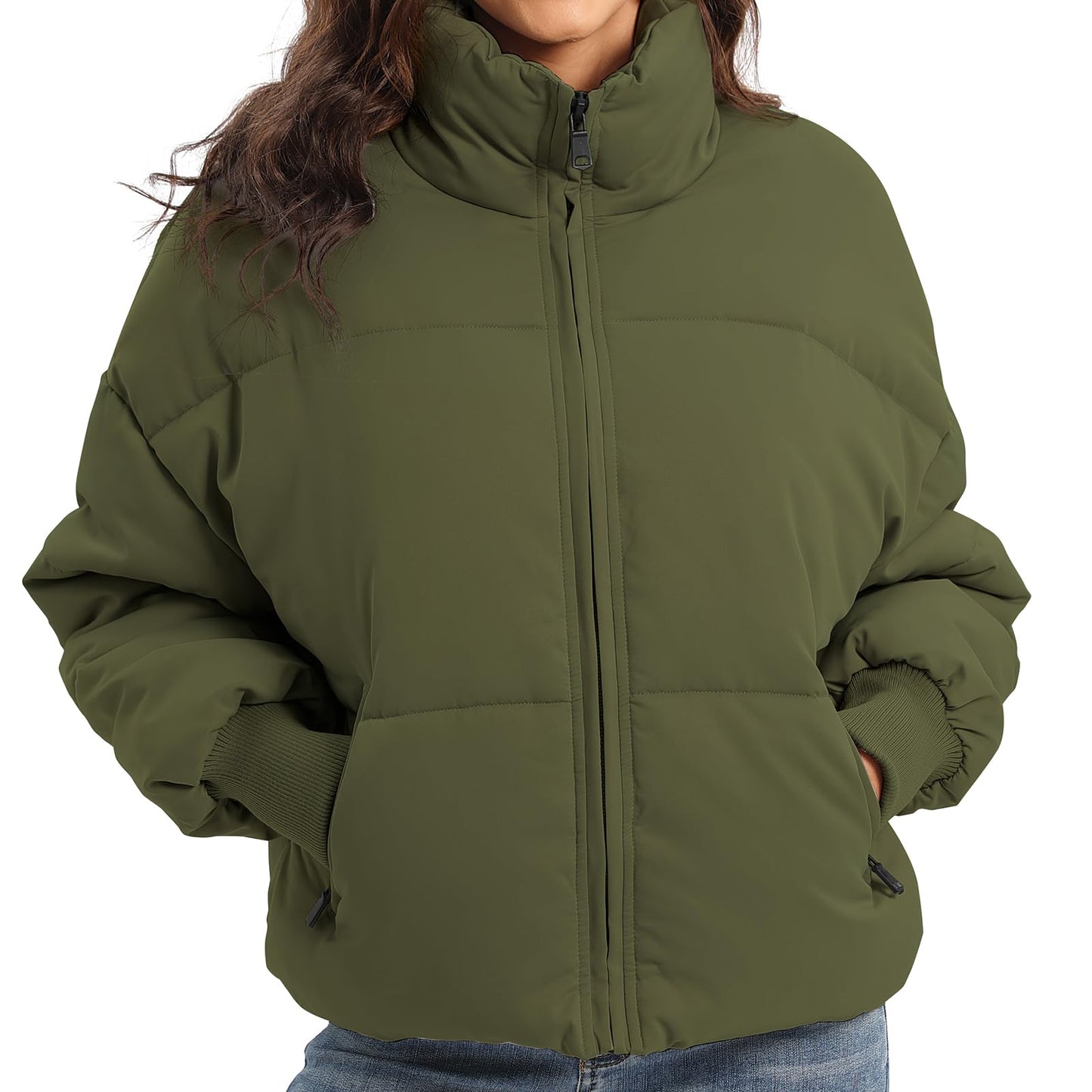 Women’s Winter Baggy Zip Puffer jackets Short Down Jacket Coat